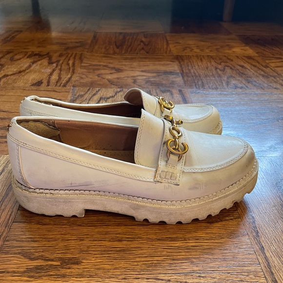 Circus White Loafers with Gold Buckle - Picture 1 of 4